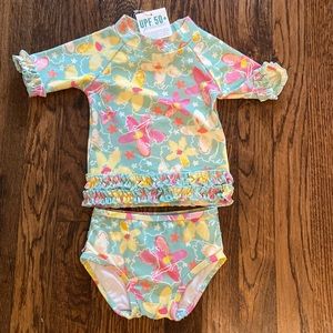 Baby girl ruffle butts 2 piece swim suit